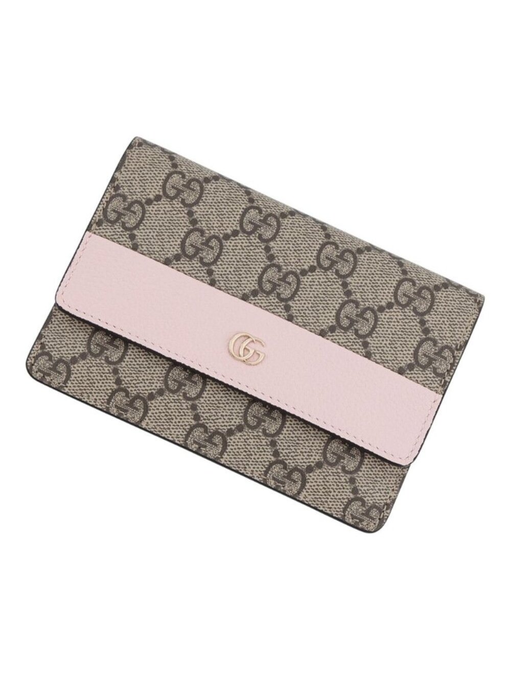 Gucci Pouch Double G Wallet GG Supreme Leather Card Case